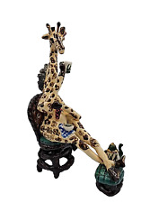 2000 Blue Sky Clayworks Giraffe Drinking Tea by Heather Goldminc picture