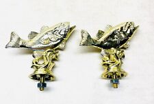 Lot of 2 Winning Fishing Trophy Topper Gold Plastic Largemouth Bass picture