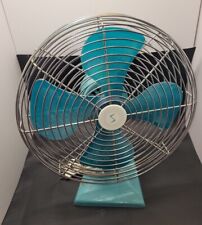 MCM Superior Electric Model No 1200 3-Speed Aqua Blue 120V 60Hz Osculating Fan picture