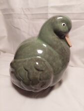 Chubby Ceramic Green Bird Figure Statue 9