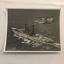 Airplane Plane over Military Ship Boat Aircraft Vintage Max Karant picture