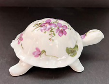Vtg Victorian Violets Bone China Turtle Trinket Box by Spode Group Hammersley picture