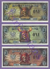 2007 $1 PIRATE DISNEY DOLLARS (3) DISNEYLAND Black Pearl Flying Dutchman Empress picture