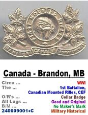 Badge-Canada- Army - 1st Batt'n Can' Mounted Rifles - WWI Only • 240609001•C picture