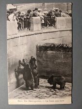 Postcard: Bears at Zoo; Bern Der Barengraben – La Fosse Aux Ours; 1912 picture