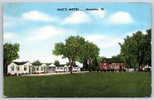 Mendota Illinois~Macs Motel Bldg Roadside View~EC Kropp Vintage Linen Postcard picture
