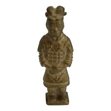 Vintage Cast Metal Chinese Warrior Soldier Figurine Statue picture