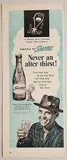1954 Print Ad Squirt Grapefruit Soda in Bottles Happy Man Drinks a Glass picture
