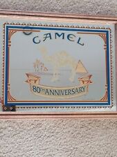 Vintage Camel Cigarette 80th Anniversary Mirror Sign Approx 12 1/2 X 16  Nice picture