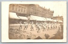 Marion Iowa~Mentzer Drill Team~Old Settlers Day Parade~Owen Drug Store~1911 RPPC picture