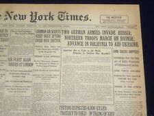 1918 FEBRUARY 19 NEW YORK TIMES - TWO GERMAN ARMIES INVADE RUSSIA - NT 8244 picture