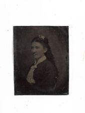 Beautiful Tintype Photograph showing a Young Lady 1 5/8 x 2