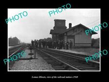 OLD POSTCARD SIZE PHOTO OF LOMAX ILLINOIS THE RAILROAD DEPOT STATION c1940 picture