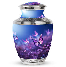 Cremation Urn Purple Butterflies Fly On Purple Meadow (10 Inch) Large Urn picture