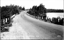 Sayner WI Trail Along Plum Lake Real Photo Postcard Wisconsin RPPC PM 1947 picture