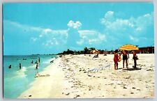 Nokomis, Florida FL - Scene at Nokomis Beach Plaza - Vintage Postcards - Posted picture