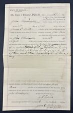 Antique 1894 Disturbing The Peace Complaint Form State Of Missouri W/ Watermark picture