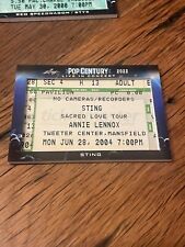 Leaf Metal Pop Century 2022 Ticket to the Show Live Concert Sting Annie Lennox picture