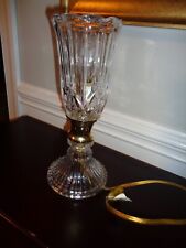 Large Vintage Cut Crystal Torchiere Lamp 14' Tall Decorative Gold Table Lamp picture