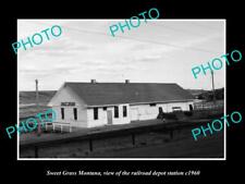 OLD LARGE HISTORIC PHOTO OF SWEET GRASS MONTANA THE RAILROAD DEPOT c1960 1 picture