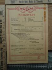 Sheraton mt. Royal Hotel the Hunt Cafe Menu 1953 picture