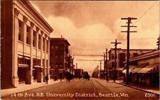 Post Card Seattle Washington University District 14th Ave N.E. Divided Back Card picture