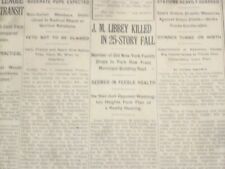 1922 FEBRUARY 2 NEW YORK TIMES - J.M. LIBBEY KILLED IN 25 STORY FALL - NT 9000 picture