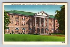 Harrisonburg VA-Virginia, Junior Hall, Dorms Madison College, Vintage Postcard picture