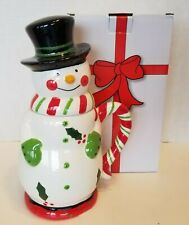 Temptations Snowman Mug w Lid Holidays 24 oz Candy Cane Handle  picture