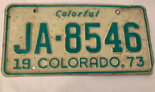 1973 Colorado License Plate. Colorful Vintage Tag #JH 8546 picture
