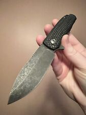 Jesse Jarosz Knives Custom Carbon Fiber Flare Flipper Folding Knife RARE picture