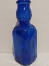 Vintage Brookfield Baby Blue Glass Double Face Milk Bottle 9 1/4