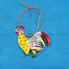Christmas Ornament Rooster Metal Tin Decor picture
