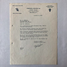 1949 Chrysler & Plymouth Dealership Letter Letterhead Turnure & Blood New York picture