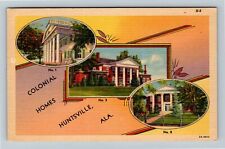 Huntsville AL-Alabama, Three Historic Ante-Bellum Homes Vintage Postcard picture