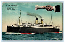 1915 RMS Metagama Steamship, Shaking Hands, Posted Antique Postcard picture