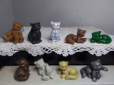 SALE Calico Kittens 1998 Gallery of Kitties Set of 9 Figurines (pewter, ivory, picture
