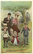 Embossed Labor Day Postcard Lounsbury Happy Family on Day Off Picnic 2046-3 picture