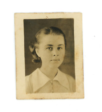 Vintage 1930s School Photo PRETTY Young Woman 1930s Serious Expression picture