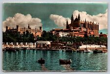 Postcard RPPC Spain Palma Mallorca Stock Exchange and Cathedral FPO c1957 5H picture