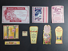 9 Original 1900s Antique French American Soap Beauty Labels Perfume Powder picture