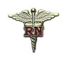 RN Registered Nurse Medical Red Gold Tone Hat or Lapel Pin PMS792 F2D26A picture