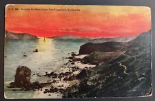 Postcard Sunset Golden Gate Bridge 1916 International Exposition Cancel picture