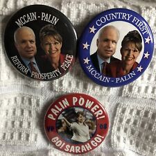 John McCain Sarah Palin 2008 Republican Presidential Election Campaign Buttons/3 picture