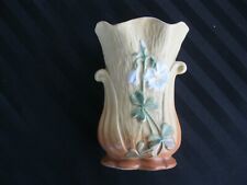 C-290 Vintage Weller Pottery 8 Inch Peach Vase with Raised Relief Flowers picture
