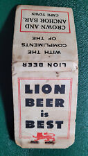 1910-20's Lion Beer Cape Town, SA (Lion Match Co. LTD) Matchbook Matchcover picture