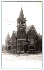 c1940's ME Church Scene Street Sheldon Iowa IA RPPC Photo Vintage Postcard picture