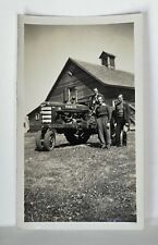 Vintage Photo Black White Snapshot Farmall Tractor Farmers picture