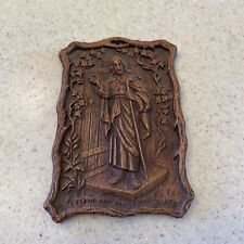 Vintage Art-wood Revelations I Stand and Knock Jesus wall hanging plaque #B picture