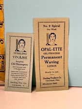 Vintage Sterling Prods Rose bud Lotion, permanent wave oil shampoo advert Labels picture